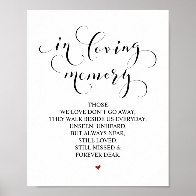 Loving Memory In Our Heart Memorial Sign (Front)