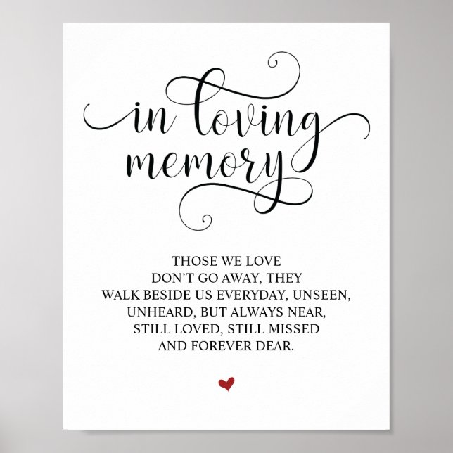 Loving Memory In Our Heart Memorial Sign (Front)