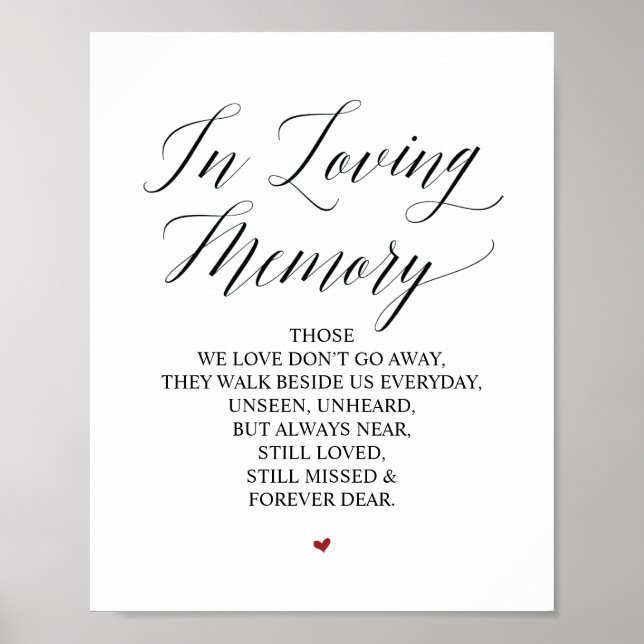 Loving Memory In Our Heart Memorial Sign (Front)