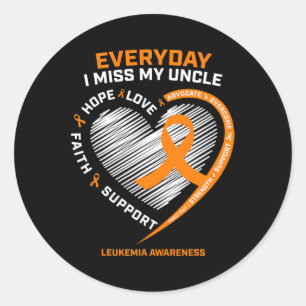 Loving Memory In Remembrance Of My Uncle Leukaemia Classic Round Sticker
