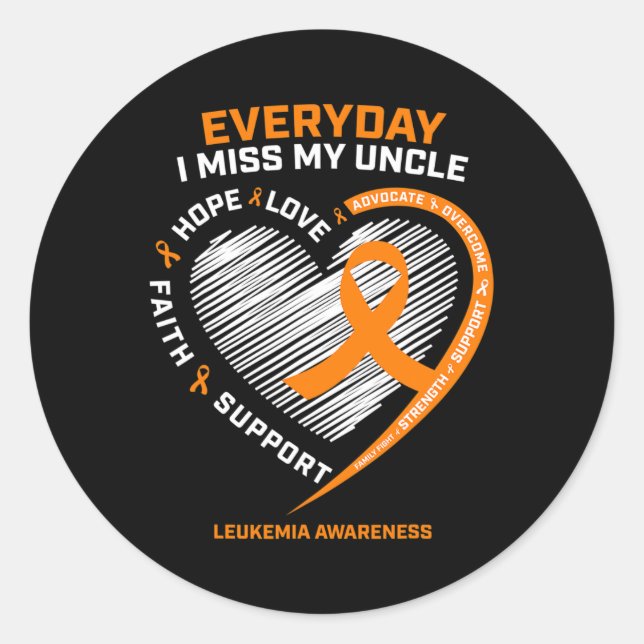 Loving Memory In Remembrance Of My Uncle Leukaemia Classic Round Sticker (Front)