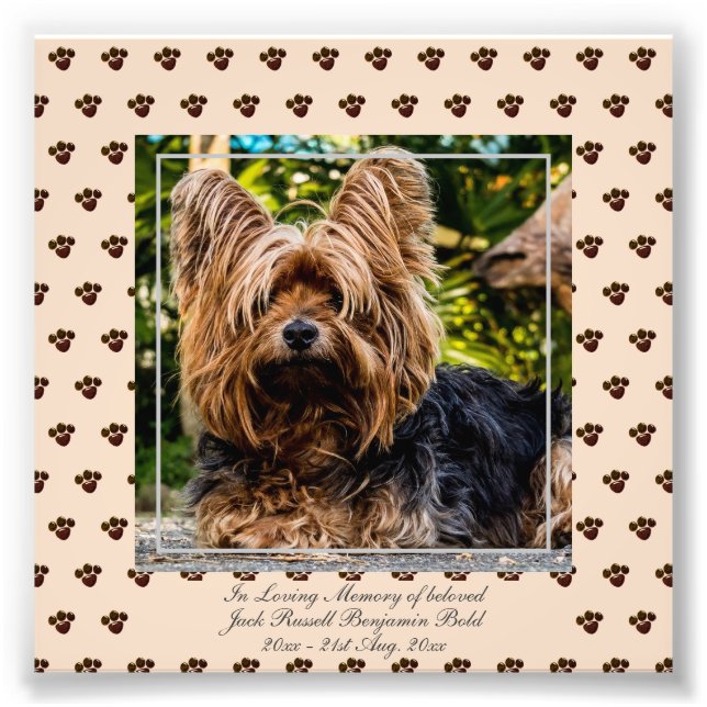 Loving Memory Jack Russell  PHOTO Named Keepsake Print (Front)