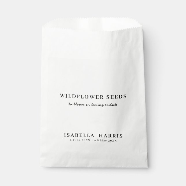 Loving Memory Memorial Wildflower Favour Bags (Front)