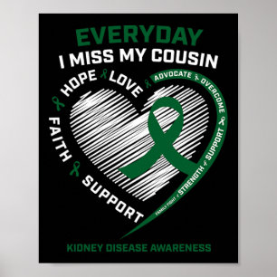 Loving Memory Miss My Cousin Kidney Disease Awaren Poster