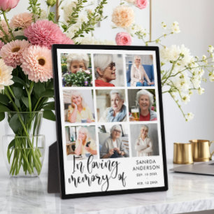 Loving Memory Modern Memorial Photo Collage Plaqu Plaque