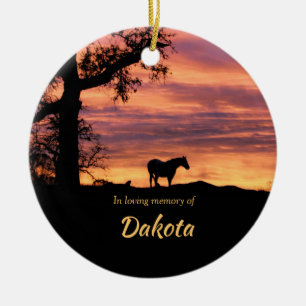 Loving Memory of Horse and Spiritual Poem Memorial Ceramic Tree Decoration