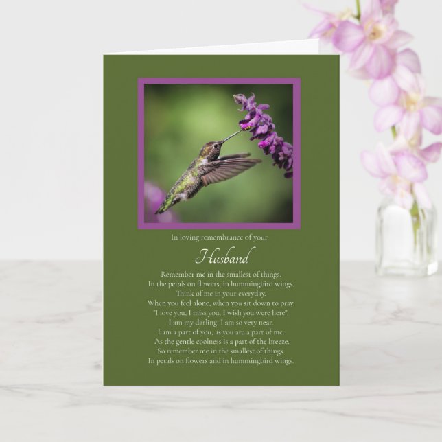Loving Memory of Husband Anniversary of Death Card (Orchid)