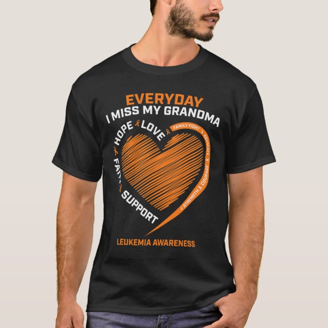 Loving Memory Of My Grandma Leukaemia Awareness  T-Shirt (Front)