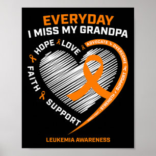 Loving Memory Of My Grandpa Remembrance Leukaemia Poster
