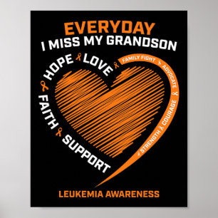 Loving Memory Of My Grandson Leukaemia Awareness  Poster