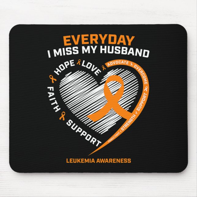 Loving Memory Of My Husband Remembrance Leukaemia  Mouse Mat (Front)