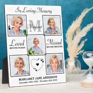 Loving Memory Personalised 5 Picture Memorial Plaque
