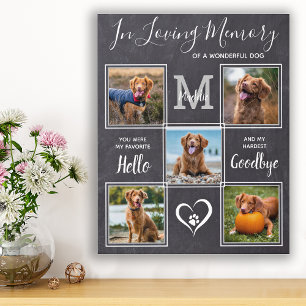 Loving Memory Personalised Dog Pet Photo Memorial Faux Canvas Print