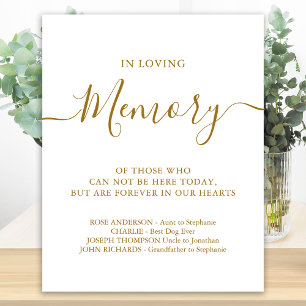 Loving Memory Personalised Gold Wedding Memorial Poster
