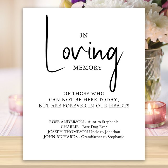 Loving Memory Personalised Names Wedding Memorial Poster (Creator Uploaded)