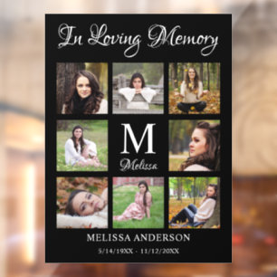 Loving Memory Personalised Photo Collage Memorial Window Cling
