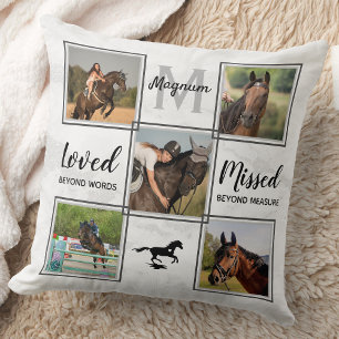 Loving Memory Personalised Pictures Horse Memorial Cushion