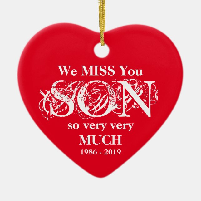 Loving Memory Personalised Son Christmas Ornament (Front)