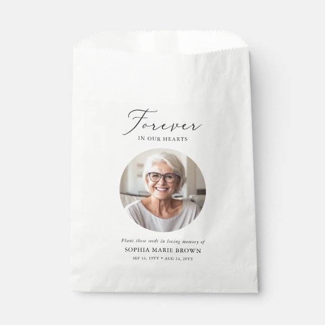 Loving Memory Photo Funeral Memorial Seeds Packet Favour Bags (Front)