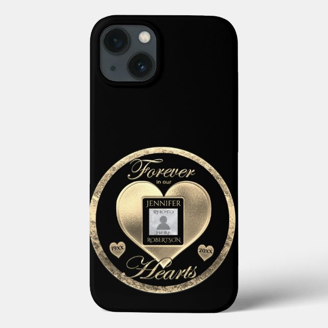 Loving Memory Photo Heart Gold Case-Mate iPhone Case (Back)