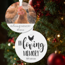 loving memory photo pet memorial chicken ornament
