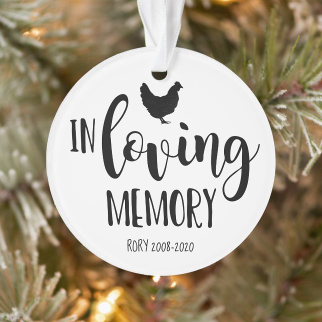 loving memory photo pet memorial chicken ornament (Tree)