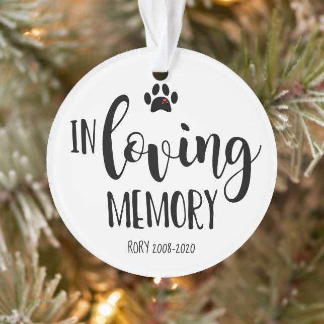 loving memory photo pet memorial christmas tree ornament (Tree)