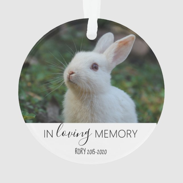 loving memory photo pet memorial christmas tree ornament (Back)