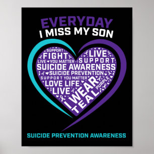 Loving Memory Son Suicide Awareness Gifts Suicide Poster