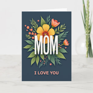 Loving Mom Floral Wreath Card