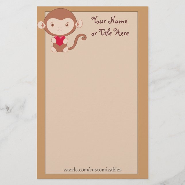 Loving Monkey Stationery (Front)