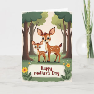 Loving Mother Deer Day Card