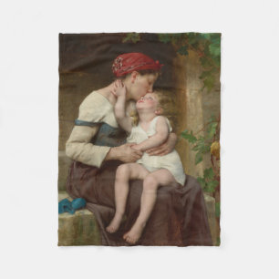 Loving Mother with her Adorable Child (Perrault) Fleece Blanket