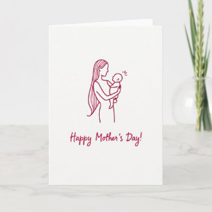 Loving Mothers Day Line Art Card