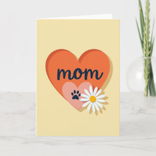 Loving Mum Paw Print Heart Card