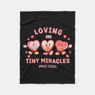 Loving On Tiny Miracles Nicu Squad Valentines Neon Fleece Blanket