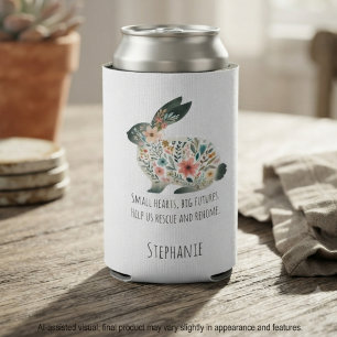 Loving Pastel Floral Meadow Rabbit Tribute Seltzer Can Cooler