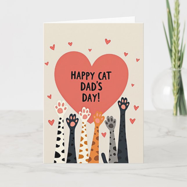 Loving Paws Cat Dads Day Card (Front)