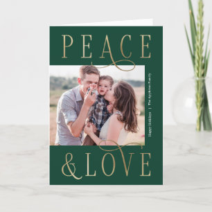 Loving Peace Editable Colour Folded Holiday Card