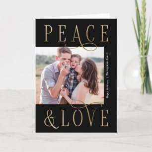 Loving Peace Editable Colour Folded Holiday Card