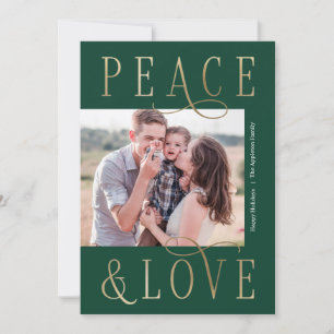Loving Peace Editable Colour Holiday Photo Card