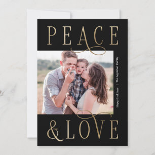 Loving Peace Editable Colour Holiday Photo Card