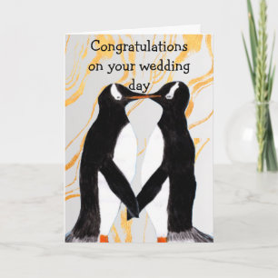 Loving Penguin Congrats on your wedding day Card