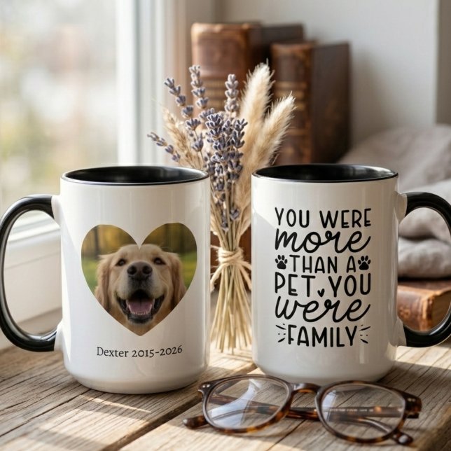 Loving Pet Remembrance Keepsake Mug (More than a pet you were family dog mug — heartfelt memorial gift idea for a grieving dog mom)