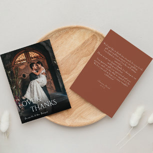 Loving Photo Terracotta Thank You Card
