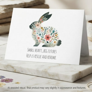 Loving Sage Pastel Floral Rabbit Rescue Card