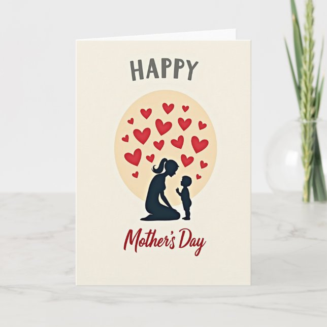 Loving Silhouette Mothers Day Card (Front)