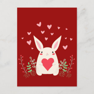 Loving Snuggly Kawaii Bunny Custom Postcard