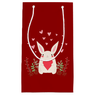 Loving Snuggly Kawaii Bunny Custom Small Gift Bag
