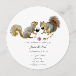 Loving Squirrels Wedding Invitation